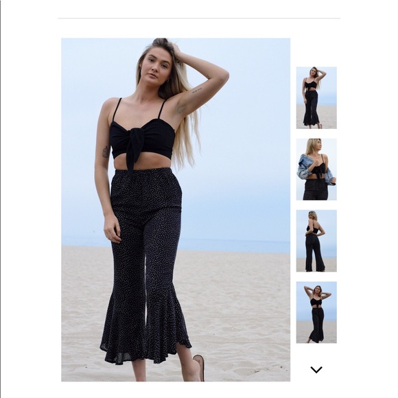 Mini Polka Dot Pant with Flounce Hem - Picture 3 of 6